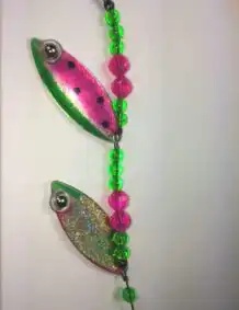 Watermelon Double Blade Wire Harness with Gold backing