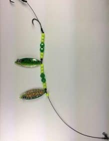 Green Frog Double Blade Wire Harness with Gold backing