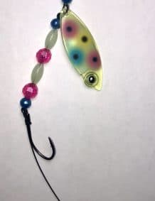 Glow Single Blade Wire Harness for fishing lures and tackle.