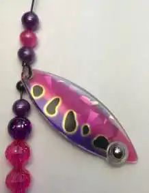 Pink Frog Single Blade Wire Harness for fishing lures and tackle.