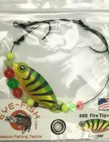 Fishing lure with beads and hook for freshwater or saltwater fishing.