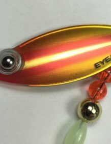 Quality fishing lure with realistic eye and vibrant colors for freshwater and saltwater fishing.