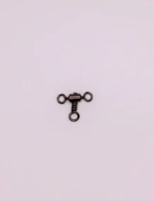 Small fishing swivel for tackle and lure connection.