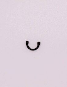 Small black fishing hook accessory for fishing gear and tackle.
