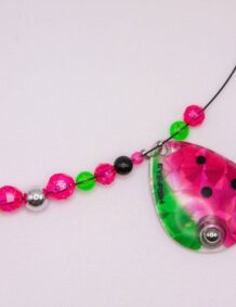 Watermelon Single Blade Wire Harness with Shattered Glass Backing